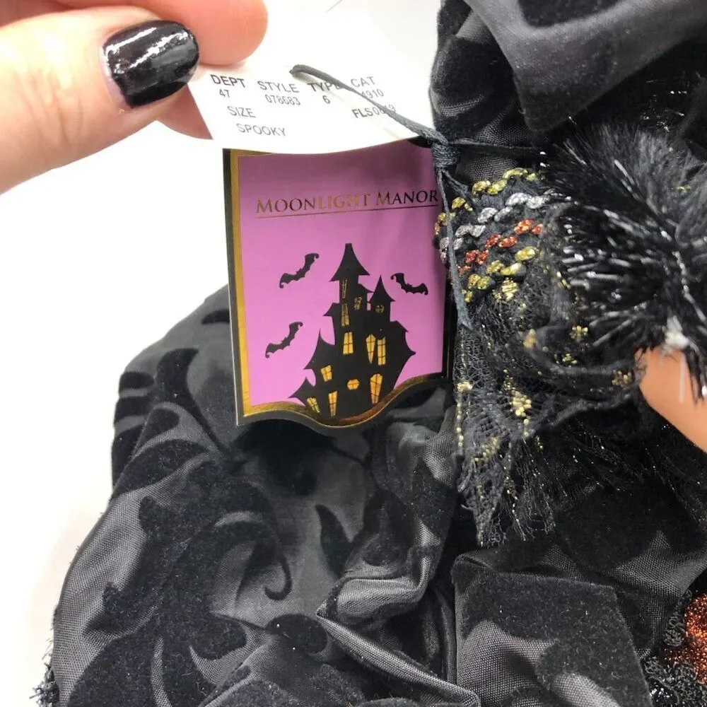 Wicked Witch Figurine Moonlight Manor With Tags Spiders Halloween Decor Haunted